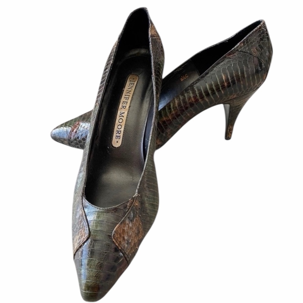 JENNIFER MOORE Snake Skin Heels Size 9 Medium